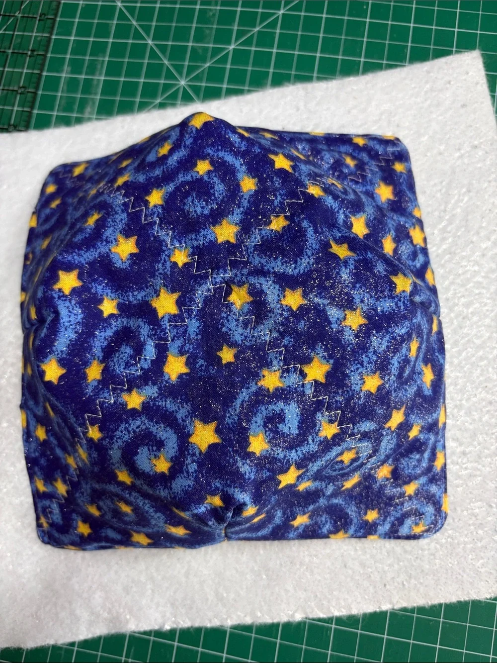 Hand Crafted Star Pattern Bowl Cozy - Blue & Yellow (v)